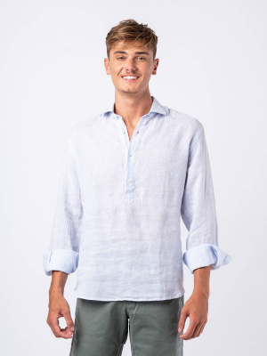 Panareha® | Camicia polera di lino a righe SAMUI