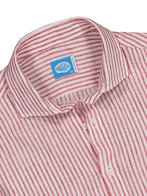 Panareha® | SARDEGNA striped linen polera shirt