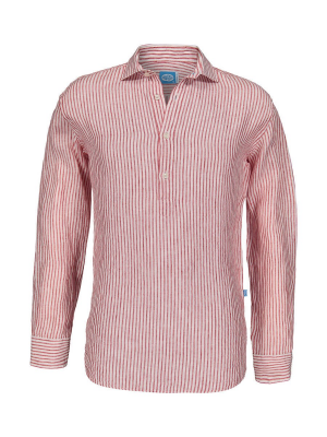 Panareha® | SARDEGNA striped linen polera shirt