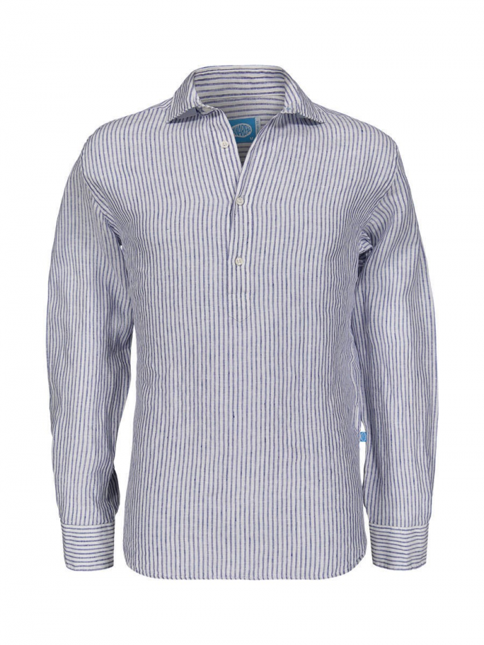 Panareha® | Camicia polera di lino a righe SARDEGNA