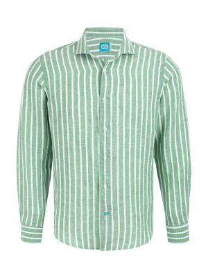 Panareha® | camicia di lino a righe AMALFI